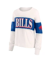 Fanatics Women's Cream Buffalo Bills Antique Block Long Sleeve T-Shirt