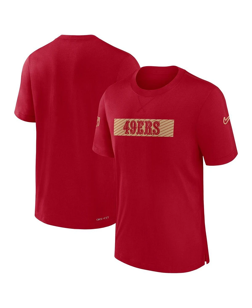 Nike Men's Scarlet San Francisco 49ers Sideline Player Performance T-Shirt