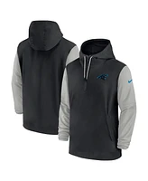 Nike Men's Black/Gray Carolina Panthers 2024/25 Sideline Pre-Game Player 1/2-Zip Hoodie Jacket