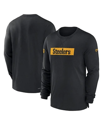 Nike Men's Black Pittsburgh Steelers Sideline Player Performance Long Sleeve T-Shirt