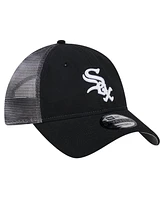 New Era Men's Black Chicago White Sox Team Slick Trucker 9TWENTY Adjustable Hat