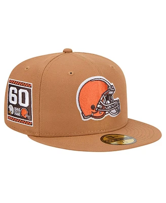 New Era Men's Tan Cleveland Browns Color Pack 59FIFTY Fitted Hat with Side Patch