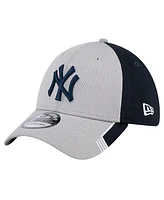 New Era Men's Gray/Navy York Yankees Visor Trim 39THIRTY Flex Hat