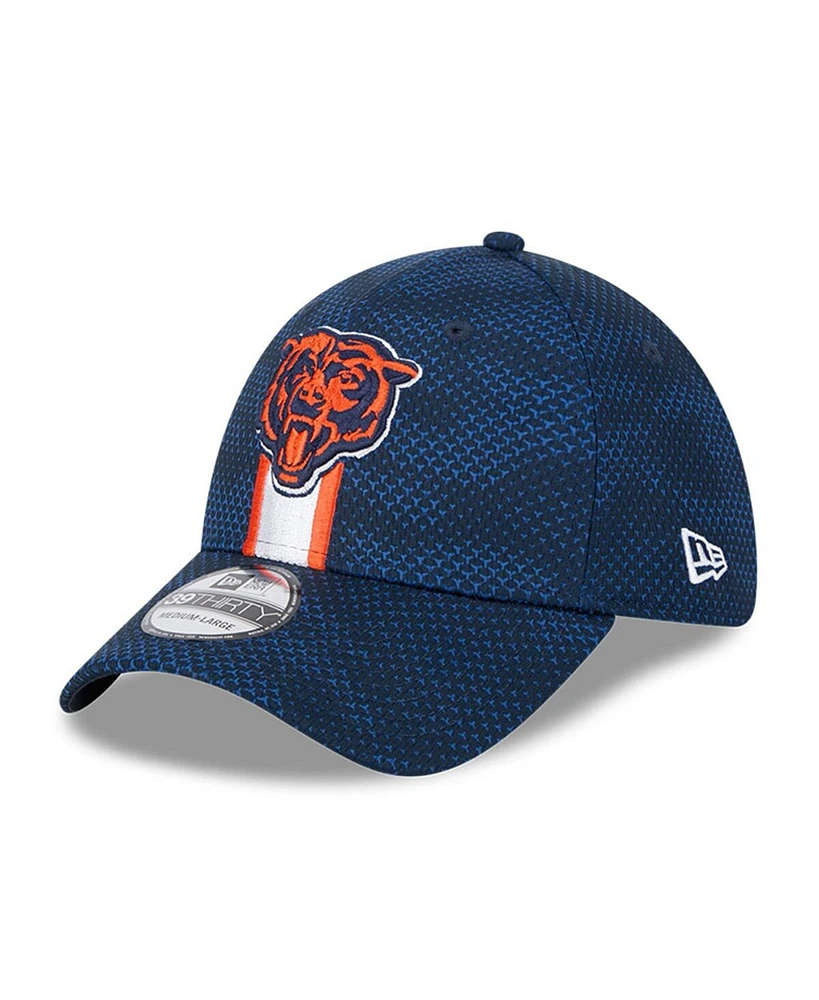 New Era Men's Navy Chicago Bears 2024 Sideline Primary Logo 39THIRTY Flex Hat