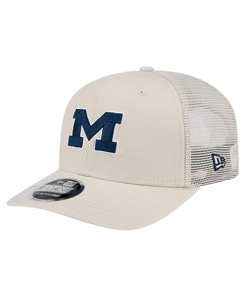 New Era Men's Natural Michigan Wolverines Canvas 9SEVENTY Stretch-Snap Hat