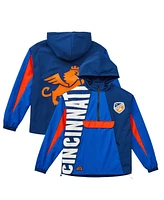 Live Breathe Futbol Men's and Women's Blue Fc Cincinnati Tekker Half-Zip Anorak Jacket