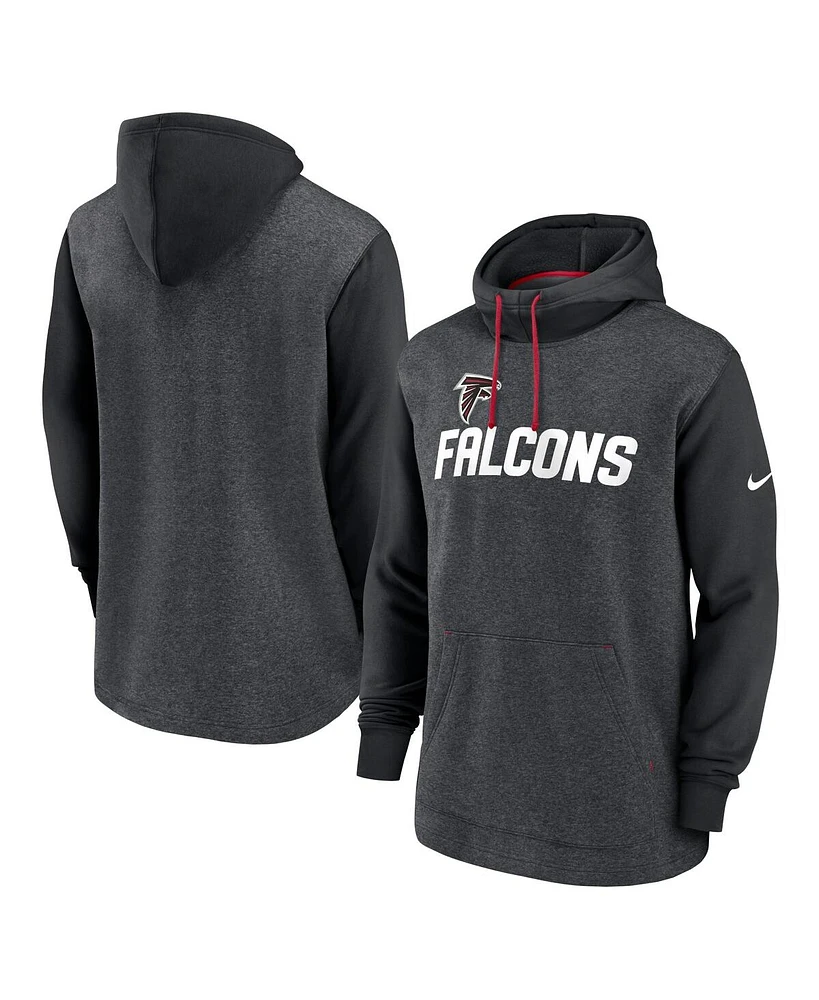 Nike Men's Heathered Charcoal/Black Atlanta Falcons Surrey Legacy Pullover Hoodie