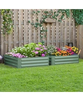 Streamdale Furniture 3.3' x 3.3' Galvanized Raised Garden Bed