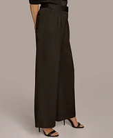 Donna Karan New York Women's Pleated Satin Wide Leg Pants