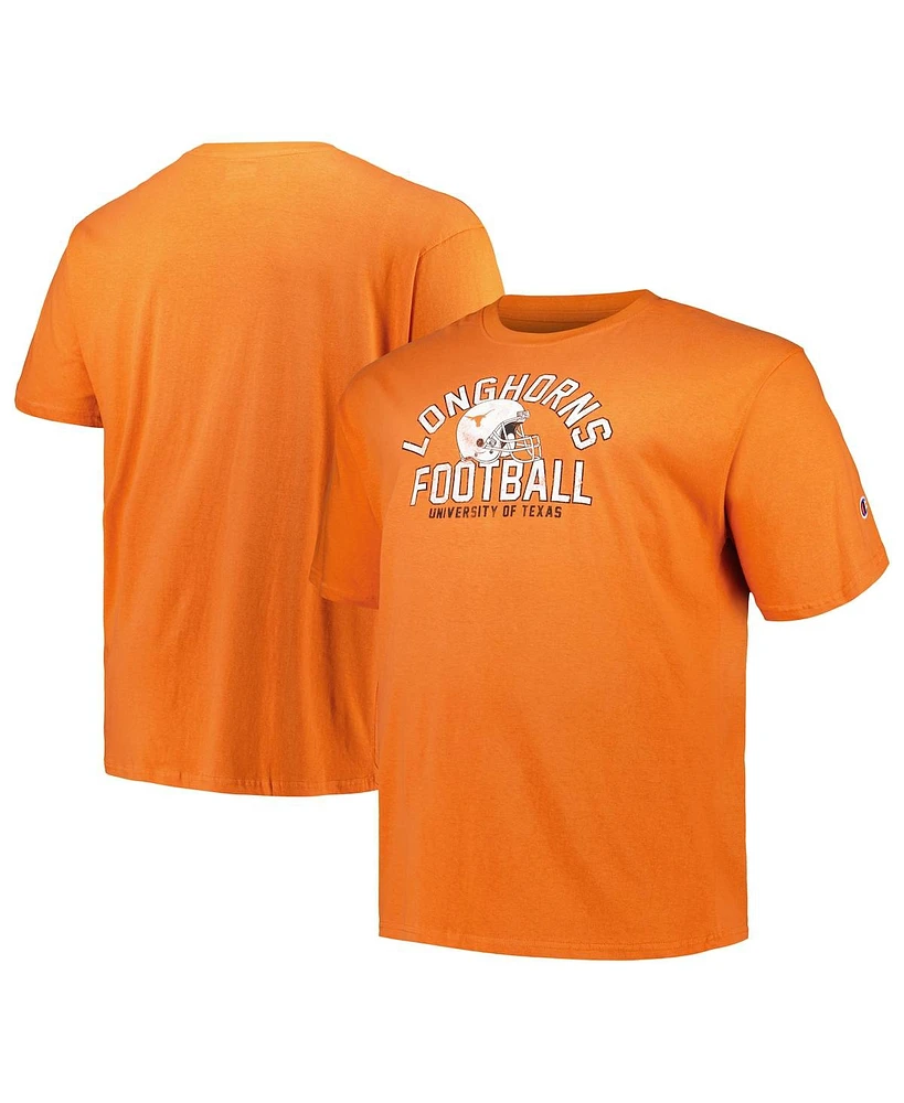 Champion Men's Texas Orange Longhorns Big Tall Football Helmet T-Shirt