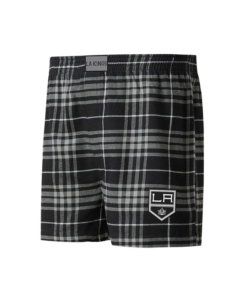 Concepts Sport Men's Black/Silver Los Angeles Kings Concord Flannel Boxers