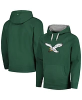 Antigua Men's Hunter Green Philadelphia Eagles Throwback Logo Victory Pullover Hoodie