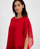 Jm Collection Petite Embellished Chiffon Poncho Top, Created for Macy's