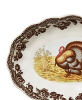 Spode Woodland Turkey Oval Fluted Dish, Set of 2