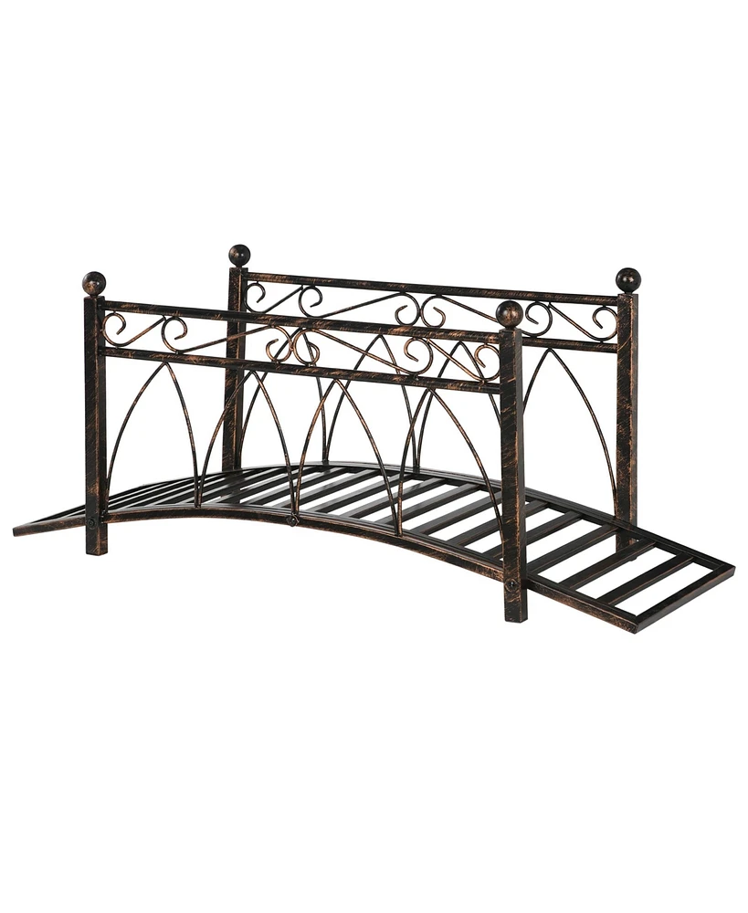 Simplie Fun 3.3' Zen Garden Footbridge with Safety Rails & Scrollwork