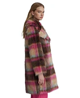 Nvlt Women's Faux Fur Patterned Luxurious Coat