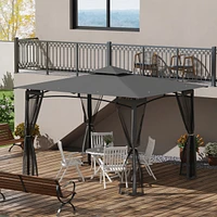 10' x 12' Patio Gazebo with Netting and Metal Frame