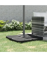 4-Piece Offset Umbrella Base with Weight Plates (158 lb/60 L) in Black