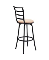 Sugift Set of 3 Steel Frame Counter Height Modern Swivel Bar Stools