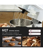 Streamdale Furniture 600W Electric Stand Mixer with 6+1 Speed and 6 Qt Mixing Bowl