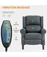 Streamdale Furniture Vibrating Massage Recliner Chair for Living Room, Reclining Wingback Single Sofa with Heat
