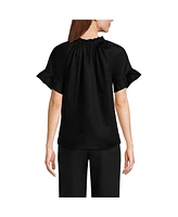 Lands' End Women's Tencel Fiber Ruffle Blouse