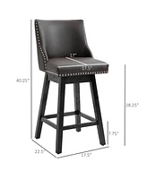 Streamdale Furniture Swivel Bar Stool Set with Armless Velvet Chairs