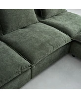 Armless Upholstered Accent Chair with Adjustable Backrest