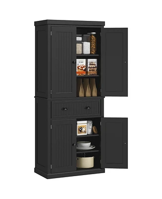 Streamdale Furniture Freestanding Kitchen Pantry Cabinet with Drawer and Shelves