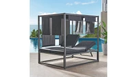 Streamdale Furniture Sun-Shaded Daybed With Adjustable Canopy And Chaise Lounges