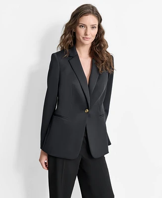 Dkny Women's Single-Button Padded-Shoulder Blazer