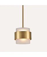 Moose Modern Brass Pendant Light with Frosted Glass Shade Hanging Rod