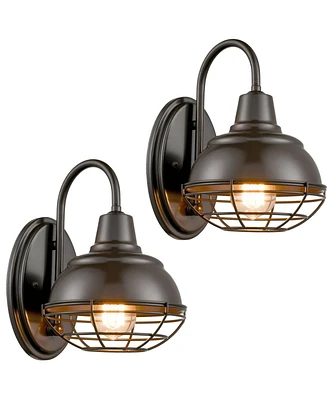 Moose Vintage Gooseneck Barn Light Wall Sconces Oil Rubbed Bronze 2-Pack - Oil