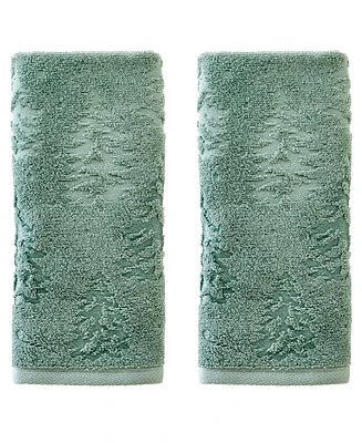 Skl Home Wispy Trees Jacquard Cotton 2 Piece Hand Towel, 16" x 26"