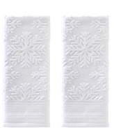 Skl Home Subtle Snowflakes Jacquard Cotton 2 Piece Hand Towel, 16" x 26"