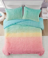 Mi Zone Primrose Ombre Shaggy Faux Fur 3-Piece Comforter Set
