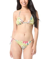 Vince Camuto Womens Printed Triangle Bikini Top Printed Side Tie Bikini Bottoms