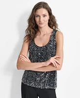 Dkny Women's Sequined Scoop-Neck Sleeveless Tank Top