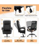 Vebreda High Back Ergonomic Executive Chair with Thick Headrest Cushion-Black