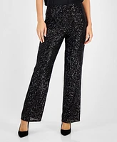 Vince Camuto Women's Pull-On Sequined Flared Pants