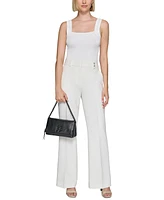 Karl Lagerfeld Paris Lavande Leather Crossbody