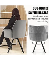 Sugift Set of 2 Swivel Accent Arm Chairs with Metal Legs and Wide Back