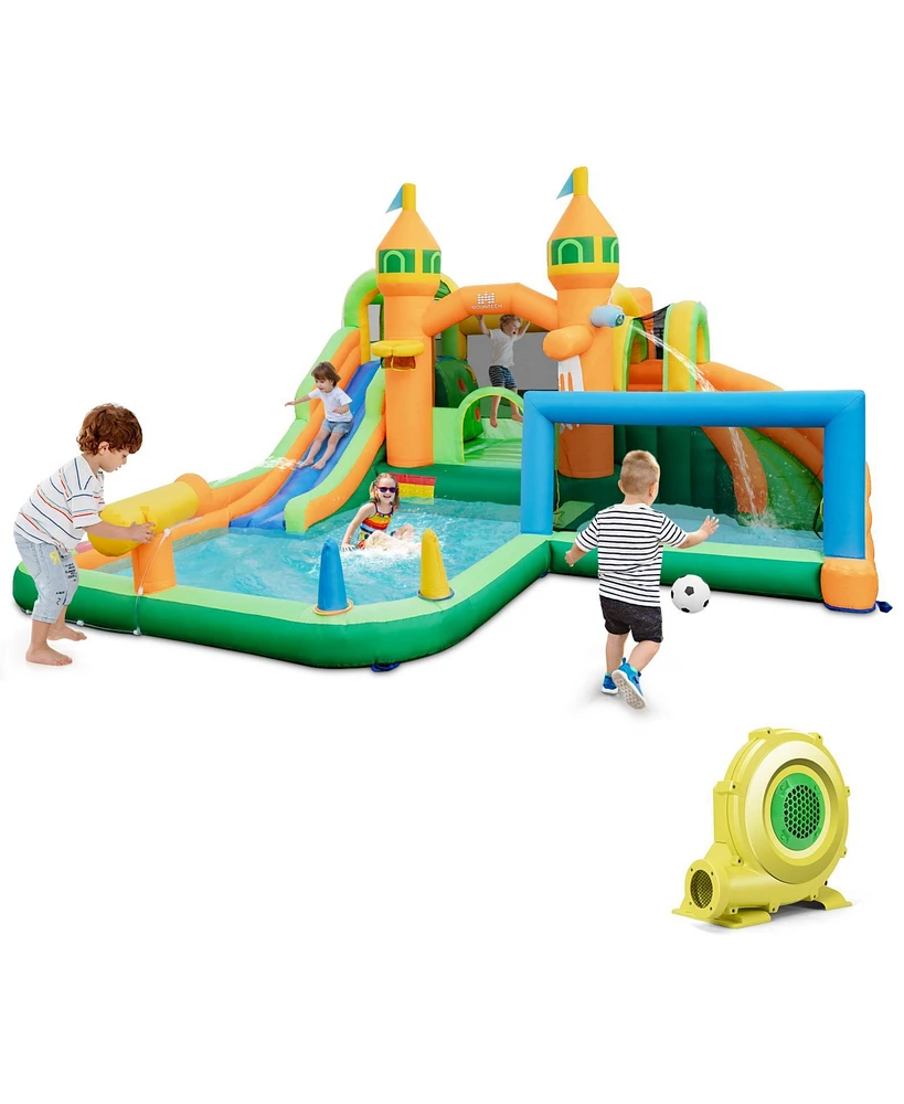 Vebreda Kids Inflatable Water Slide for Yard Lawn with 735W Blower