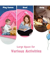 Vebreda Kids Galaxy Starry Sky Dream Portable Play Tent with Double Net Curtain-Pink