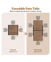 Sugift 31.5-63 Inches Extendable Patio Table for 4-6 People