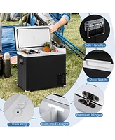 Givimo 53QT Portable Dual Zone 12V Car Refrigerator Compressor Fridge Freezer for Vehicles Camping Travel-Black