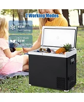 Givimo 53QT Portable Dual Zone 12V Car Refrigerator Compressor Fridge Freezer for Vehicles Camping Travel-Black