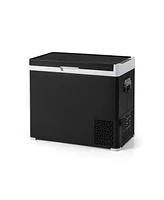 Givimo 53QT Portable Dual Zone 12V Car Refrigerator Compressor Fridge Freezer for Vehicles Camping Travel-Black