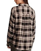 Lucky Brand Women's Cloud Plaid Boyfriend Shirt