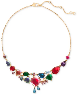 Kate Spade New York Shine Me Up Gold-Tone Multicolor Cubic Zirconia Statement Necklace